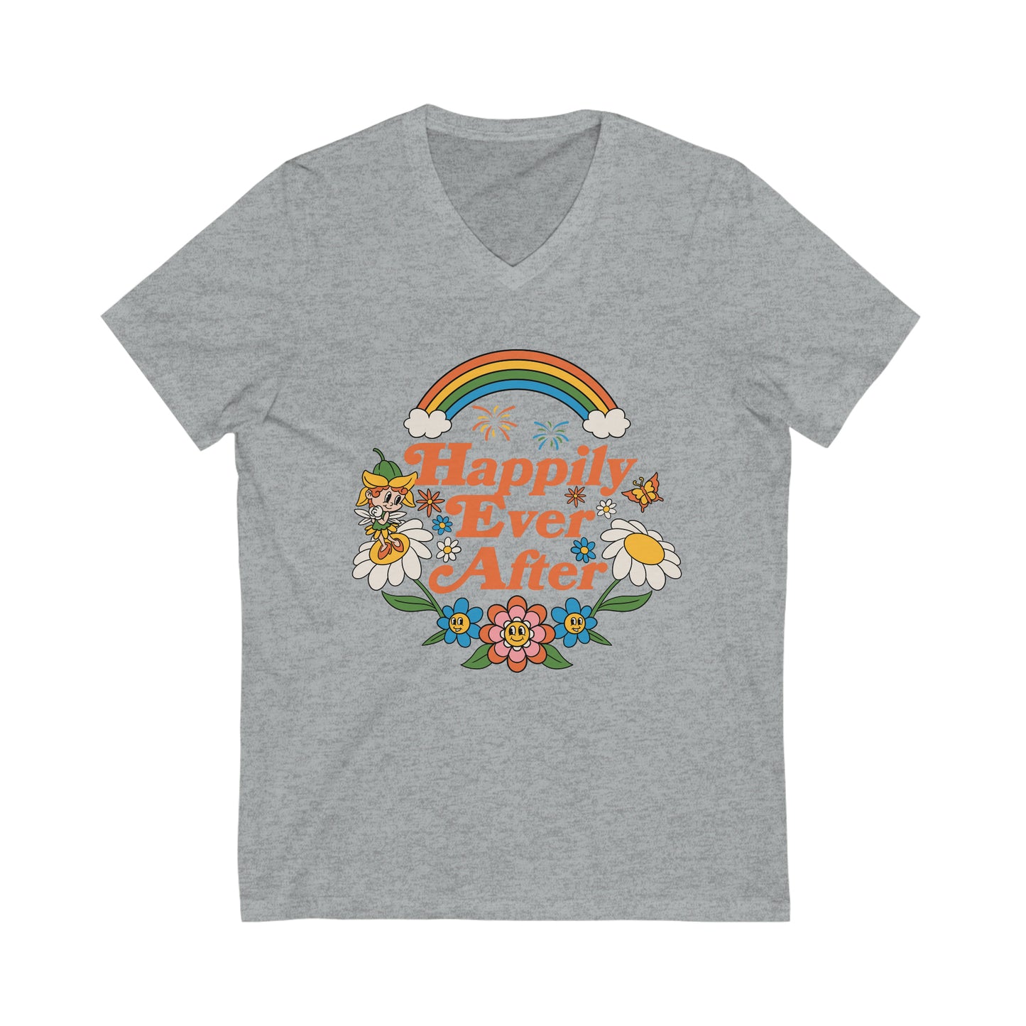 Happily Ever After Unisex Jersey Short Sleeve V-Neck Tee