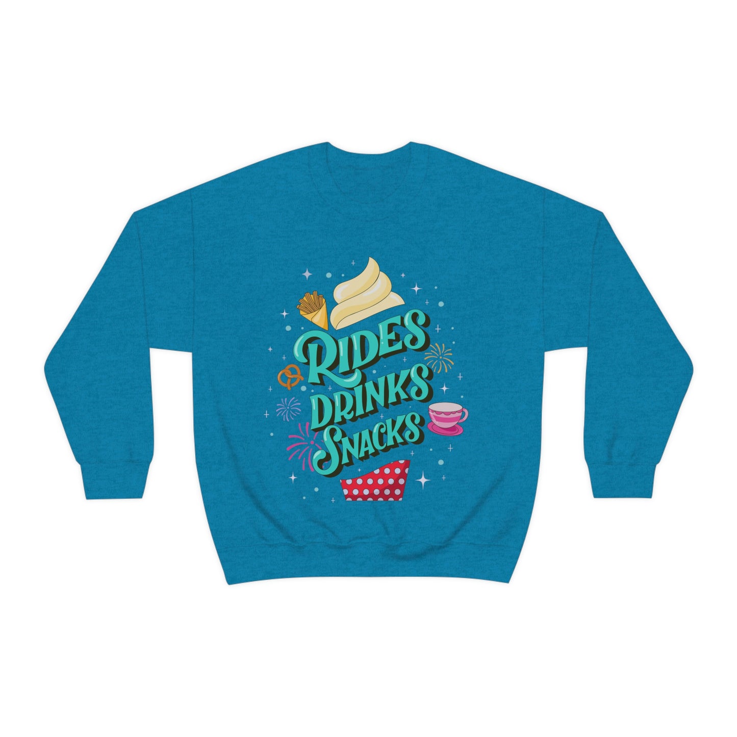 Rides, Drinks, Snacks - Adult Crewneck Sweatshirt