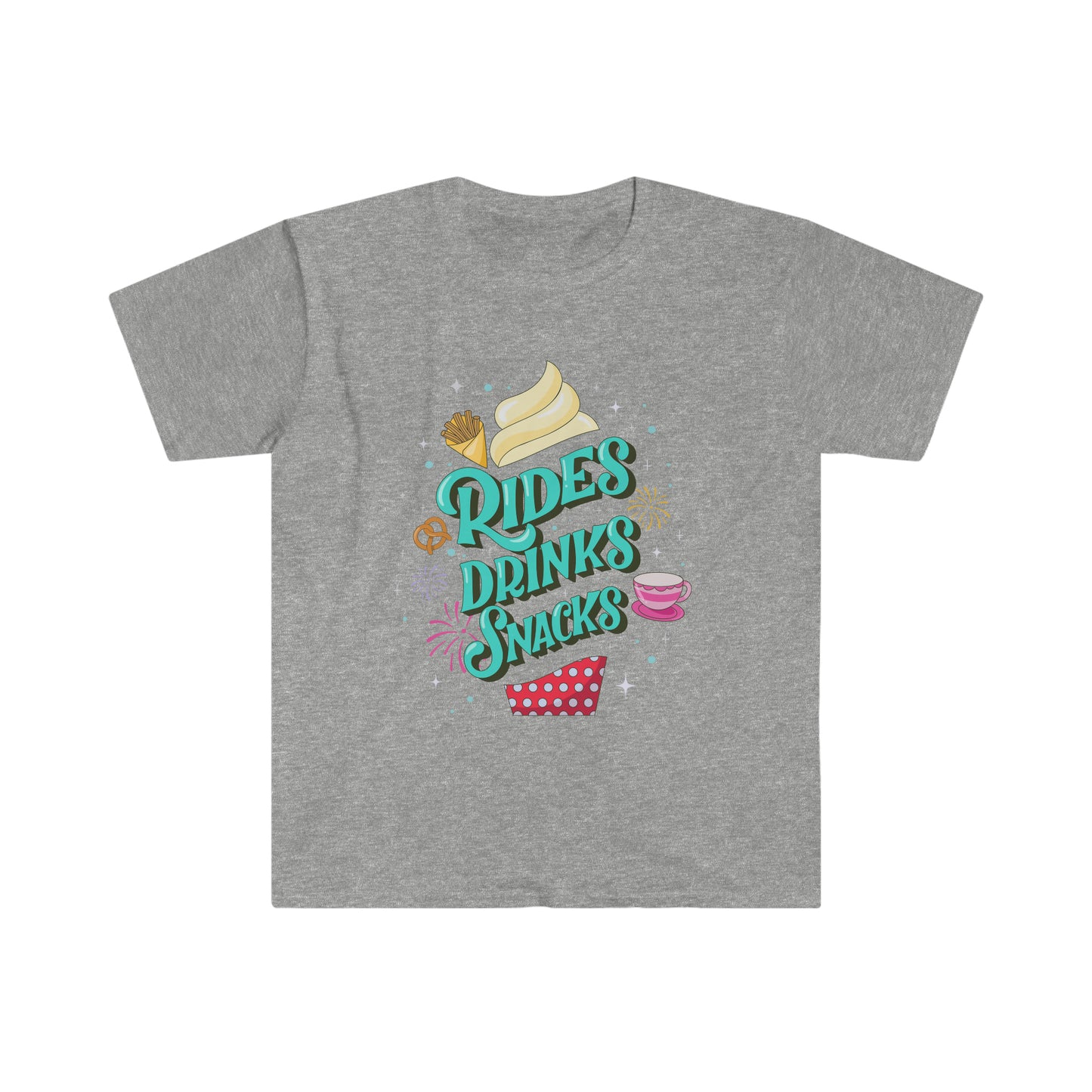 Rides, Drinks, Snacks - Adult TShirt