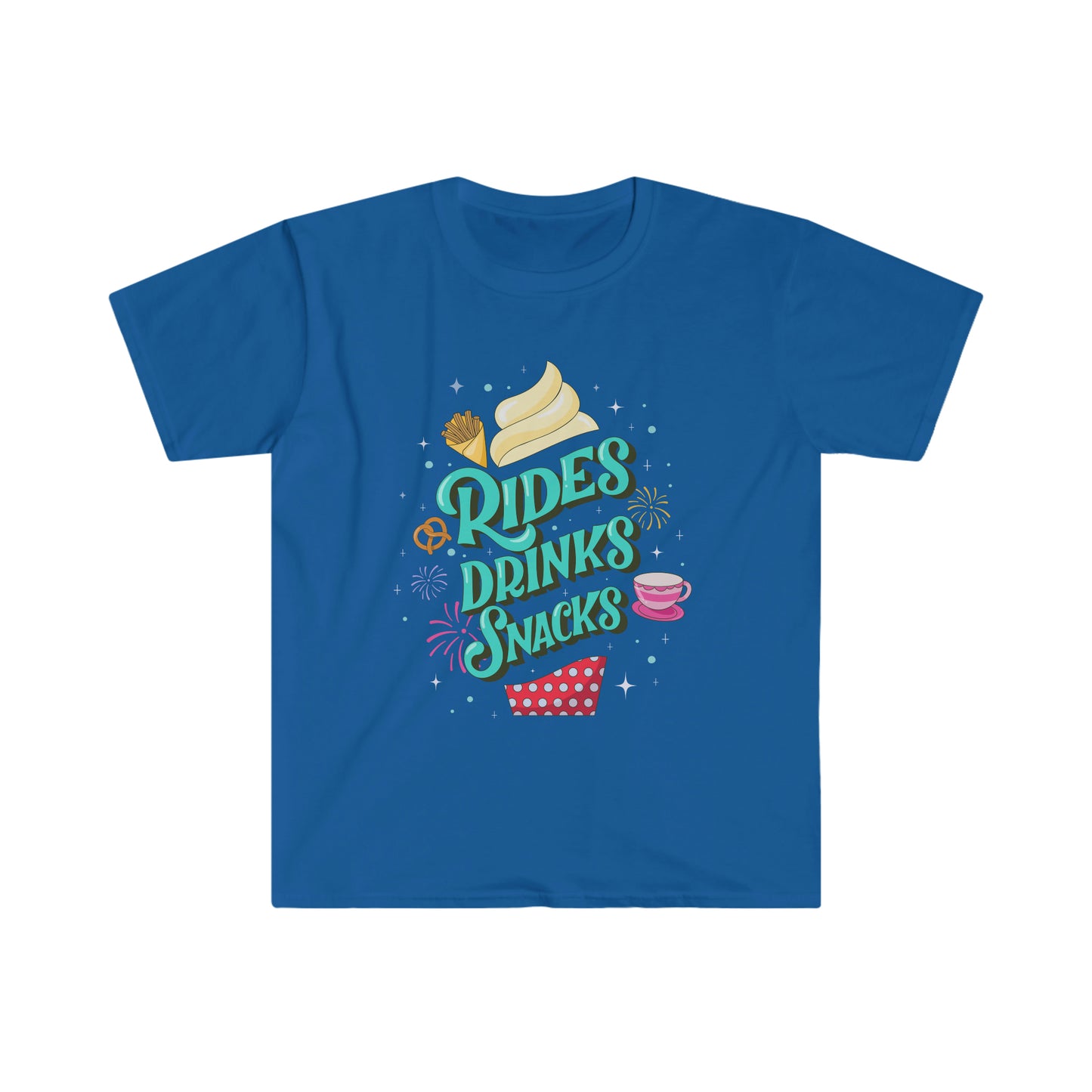 Rides, Drinks, Snacks - Adult TShirt