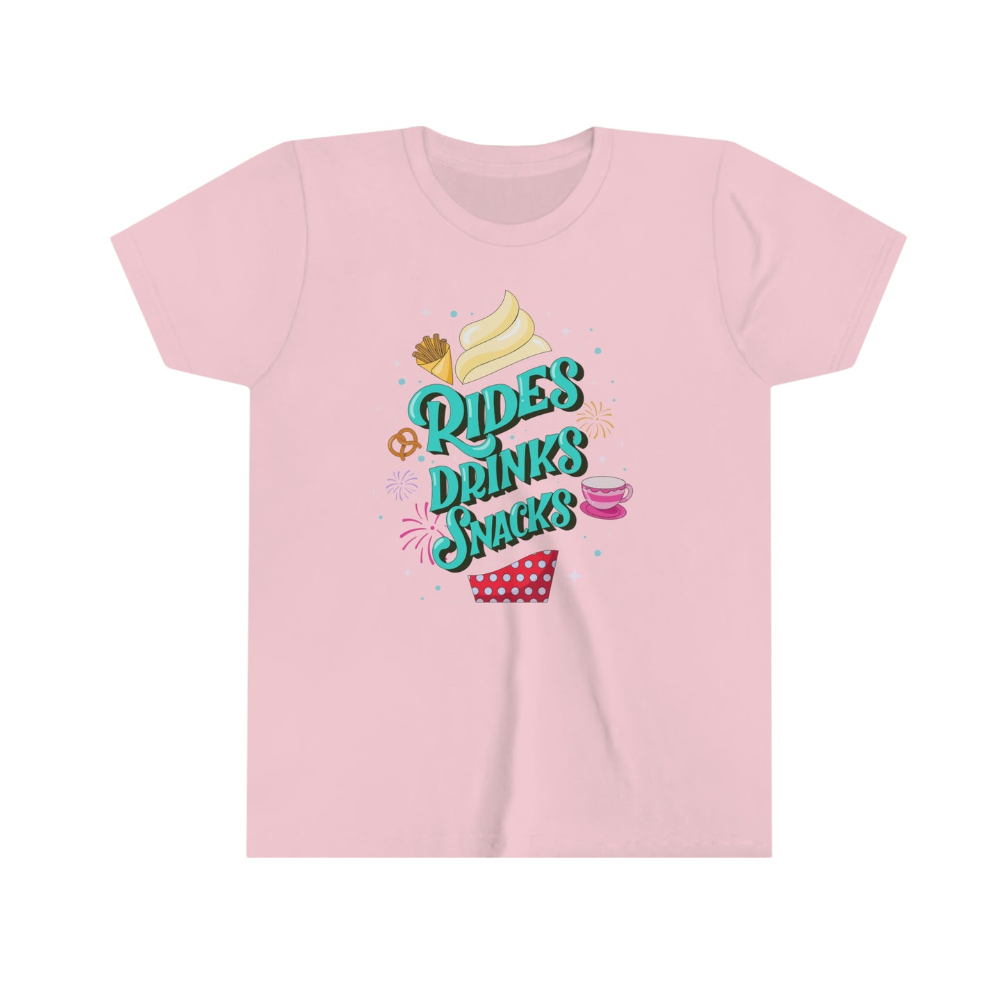 Rides, Drinks, Snacks - Youth Short Sleeve Tee Shirt