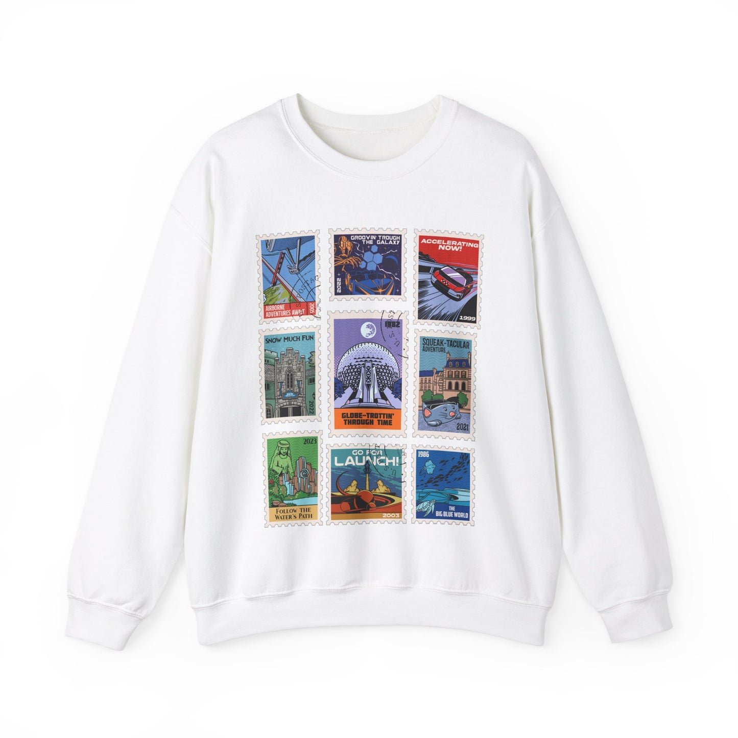 EPCOT Vintage Stamps - Adult Crewneck Sweatshirt