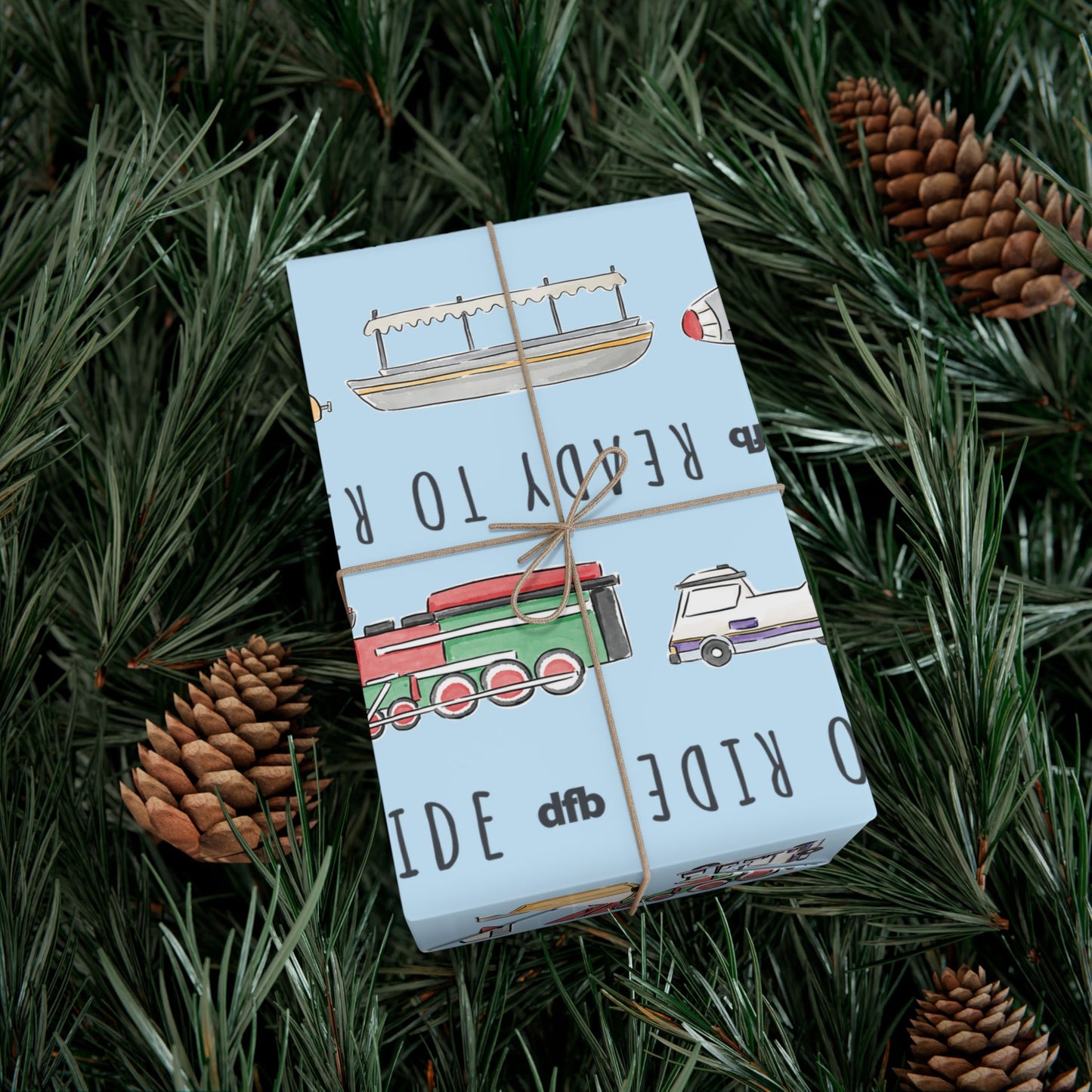 Ready to Ride, Light Blue Background - Gift Wrap Papers