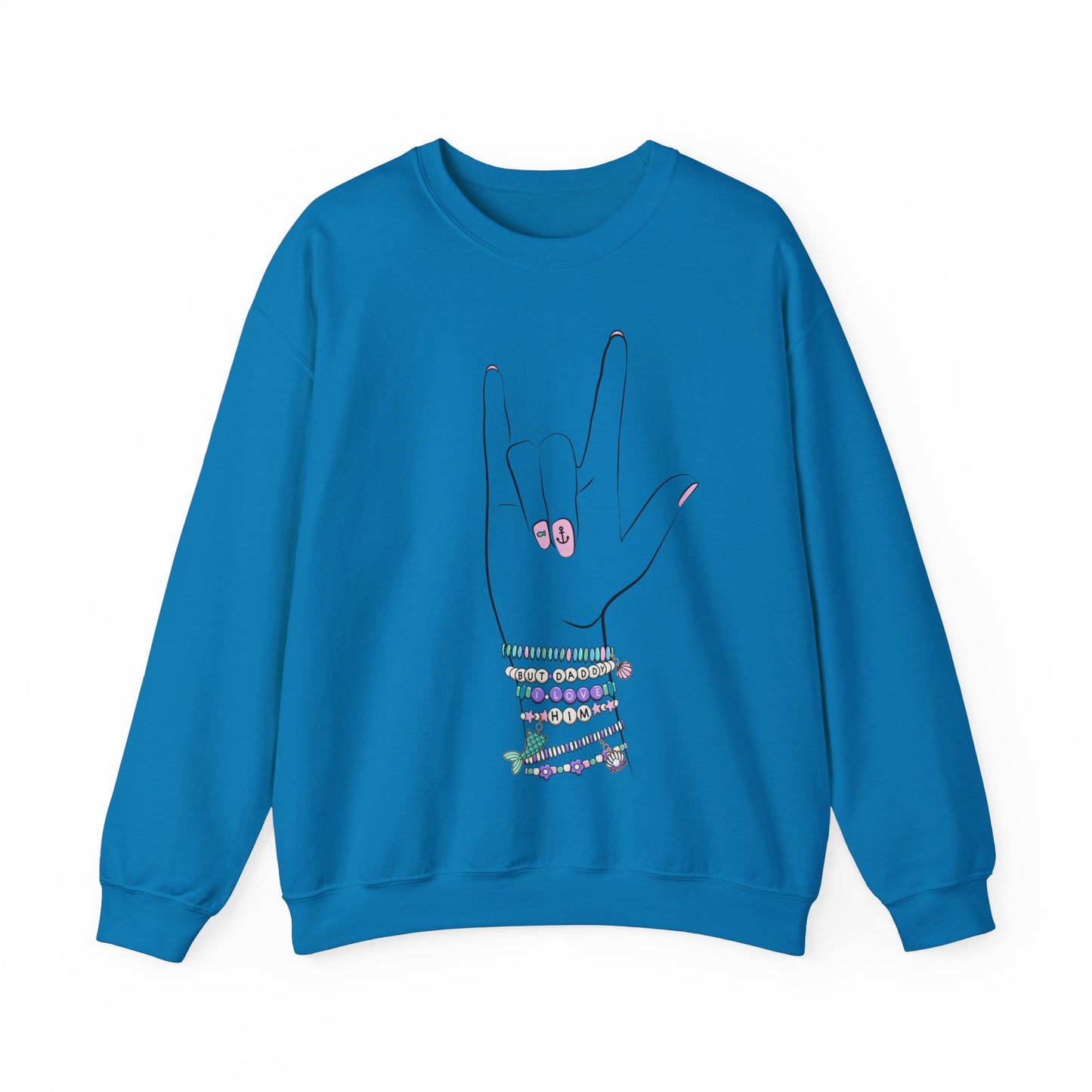 "But Daddy I Love Him!" - Friendship Bracelets - Adult Crewneck Sweatshirt