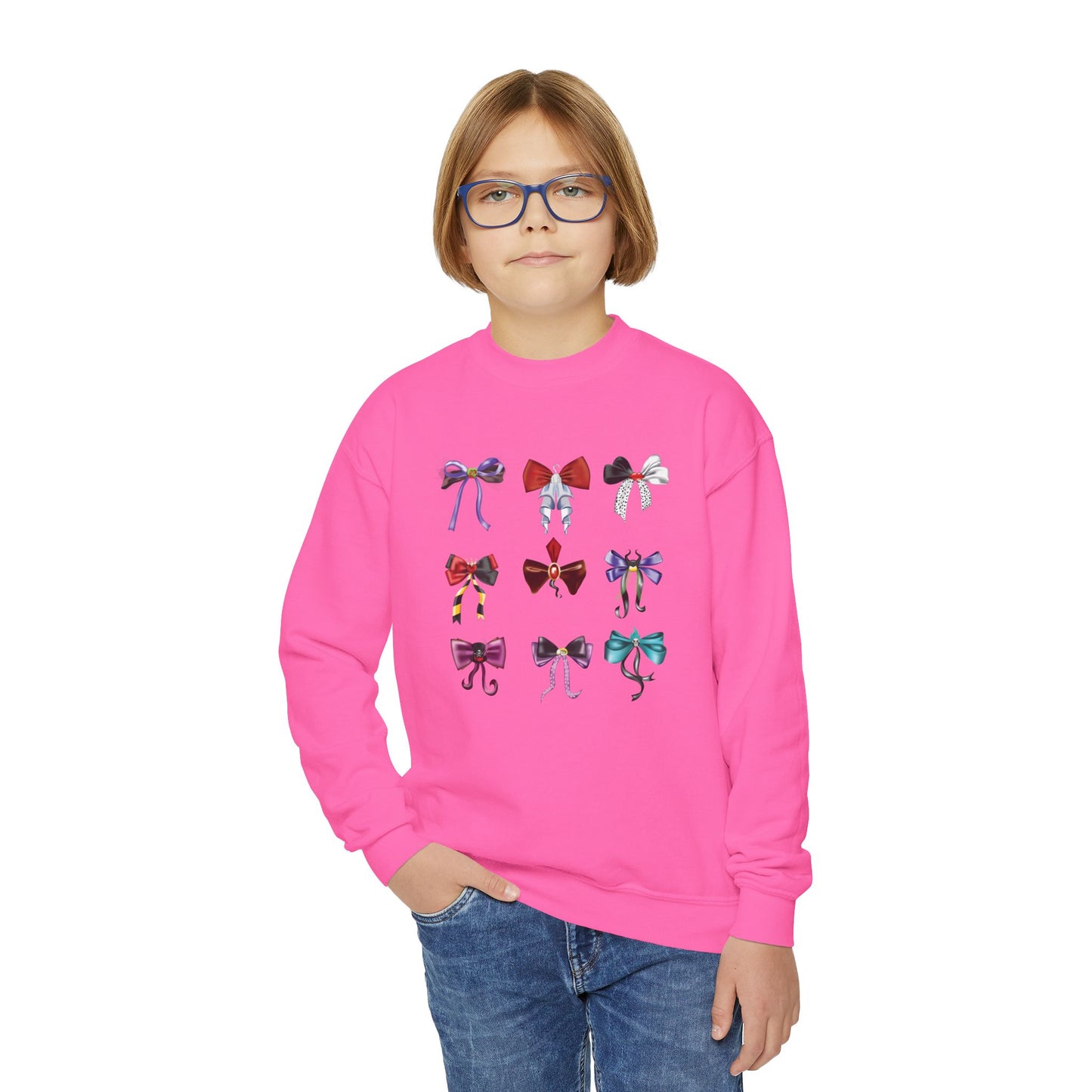 Bad to the Bow - Villains Bows - Youth Crewneck Sweatshirt