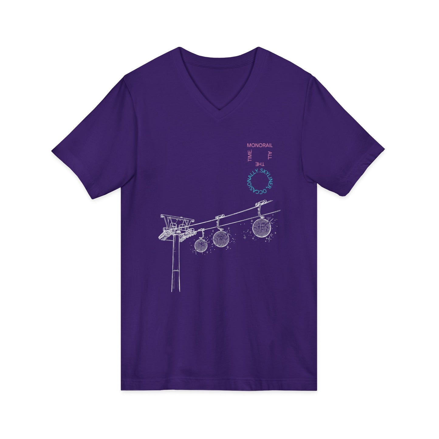 Monorail All The Time - Short Sleeve V-Neck Tee