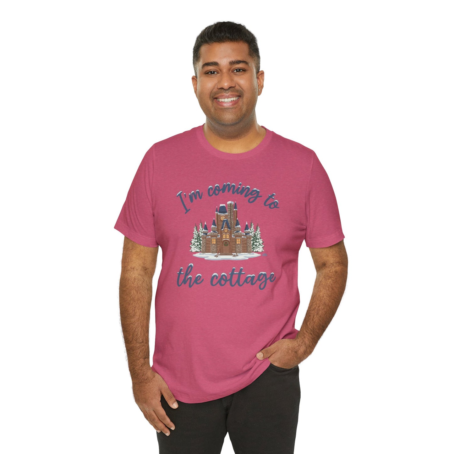 Snowy Cabin Castle, I'm Coming to the Cottage - Adult Tee Shirt