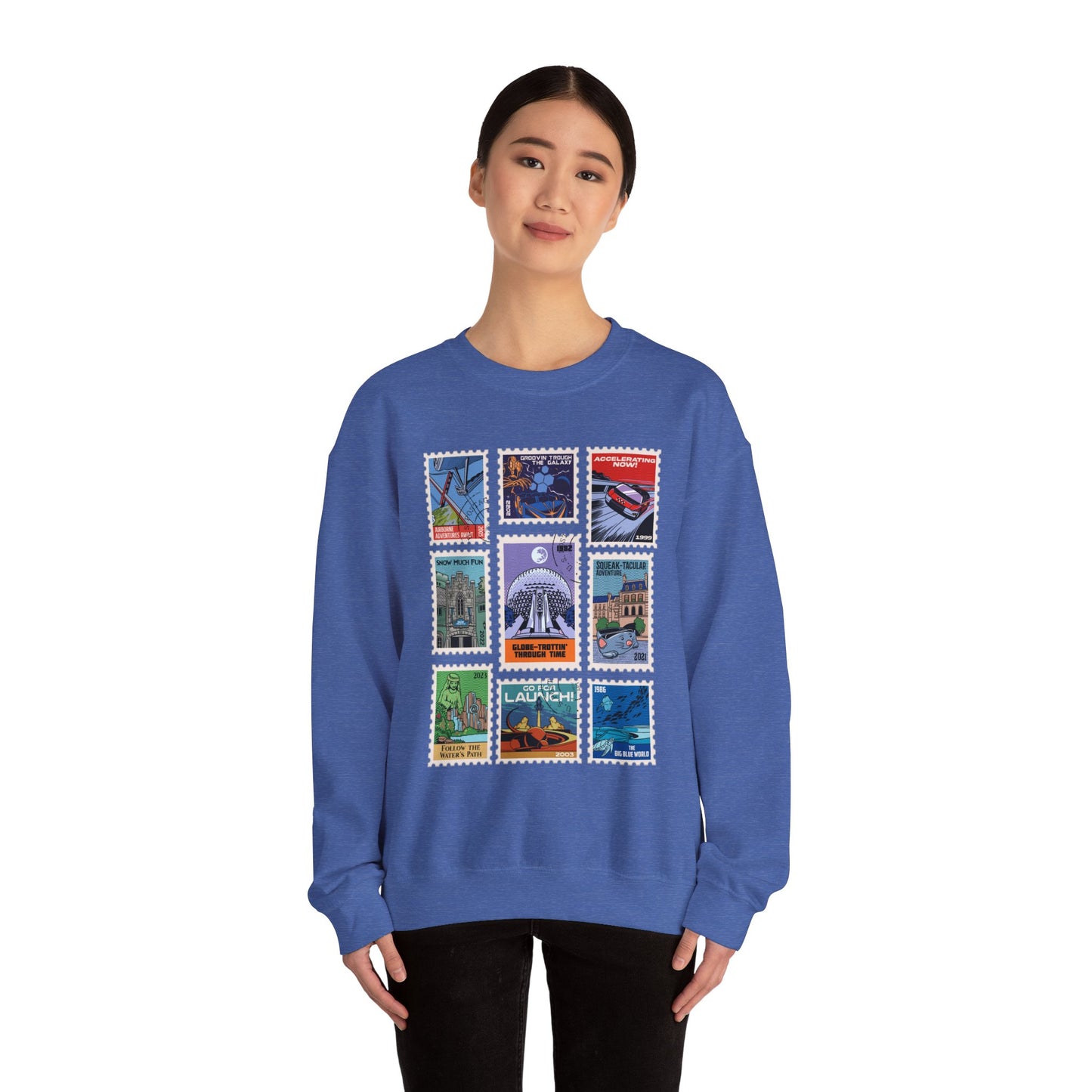 EPCOT Vintage Stamps - Adult Crewneck Sweatshirt