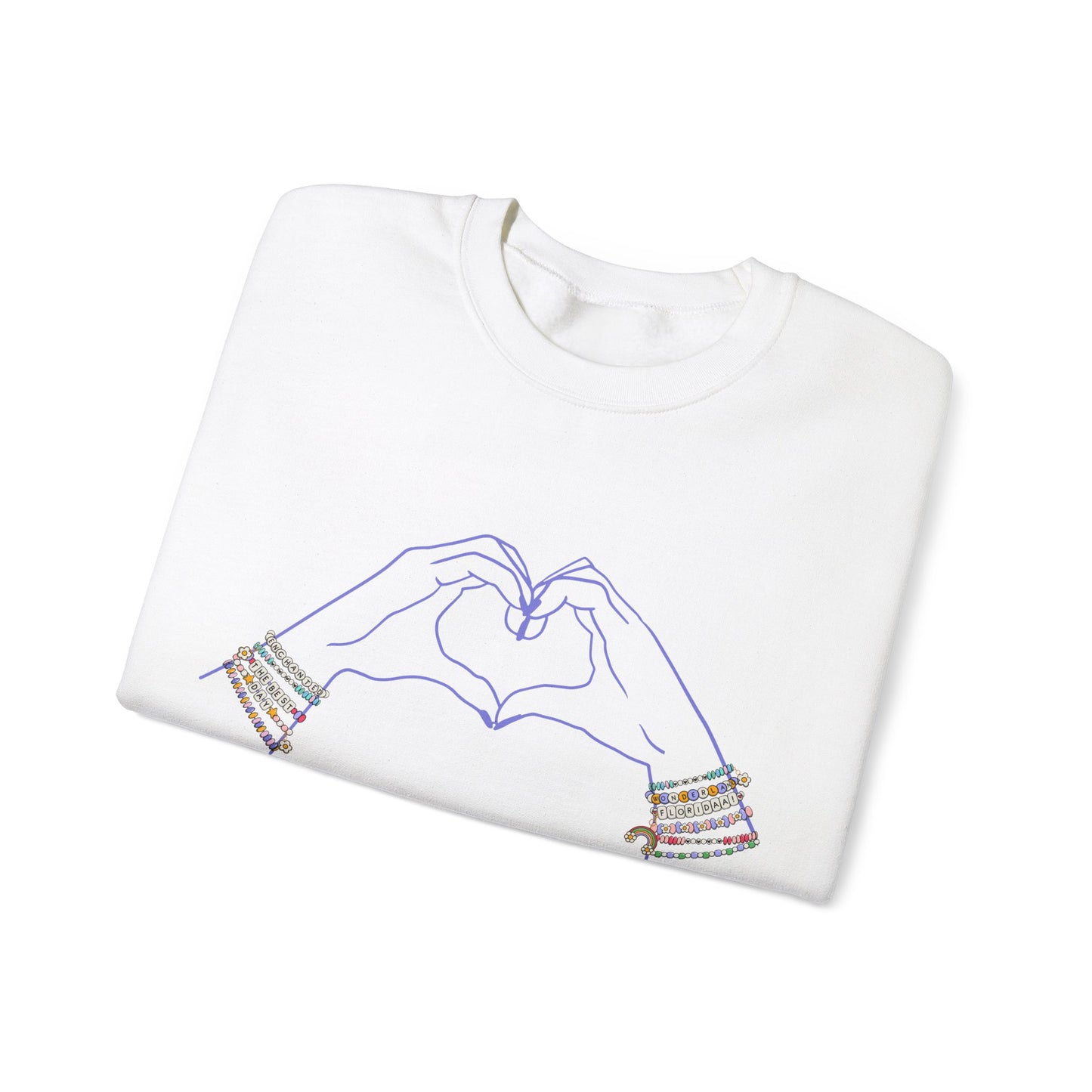 Heart Hands Friendship Bracelets - Adult Crewneck Sweatshirt