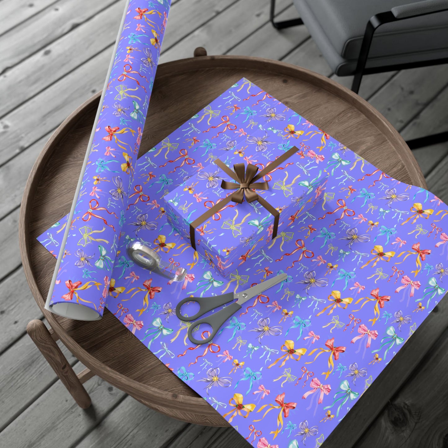 Bibbidi Bobbidi Bow, Princess Bows, Purple Background - Gift Wrap Papers