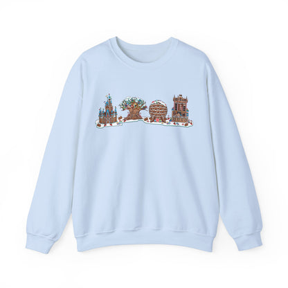 Gingerbread Park Icons - Adult Crewneck Sweatshirt