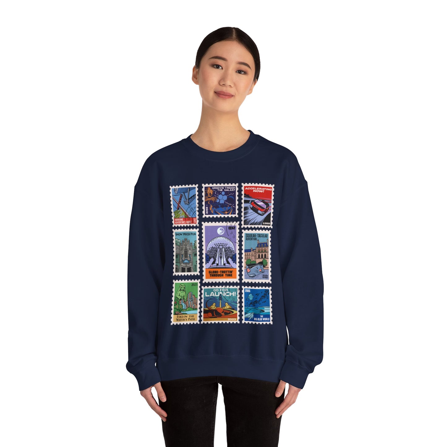 EPCOT Vintage Stamps - Adult Crewneck Sweatshirt