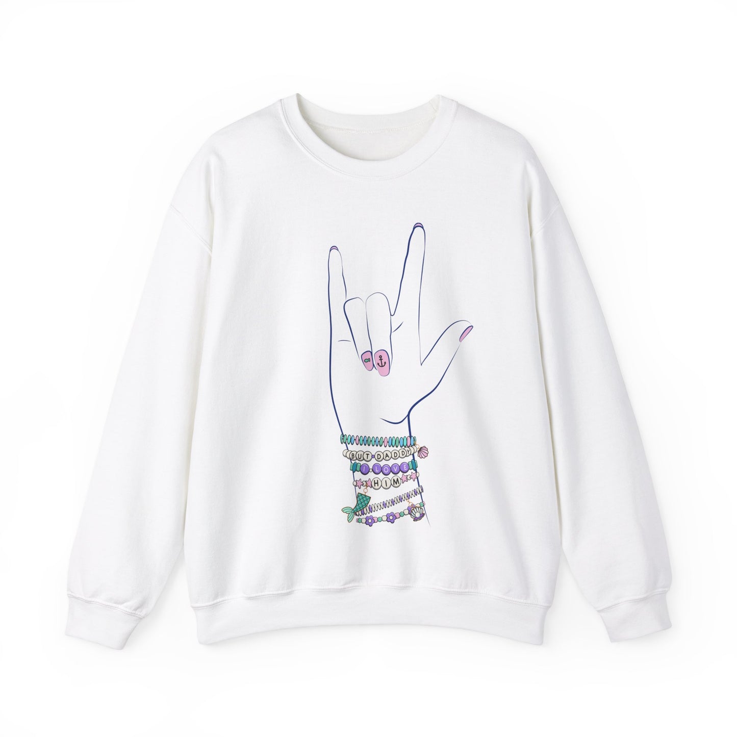 "But Daddy I Love Him!" - Friendship Bracelets - Adult Crewneck Sweatshirt