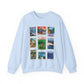 Animal Kingdom Vintage Stamps - Adult Crewneck Sweatshirt