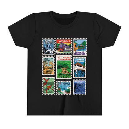 Animal Kingdom Vintage Stamps - Youth Short Sleeve Tee Shirt