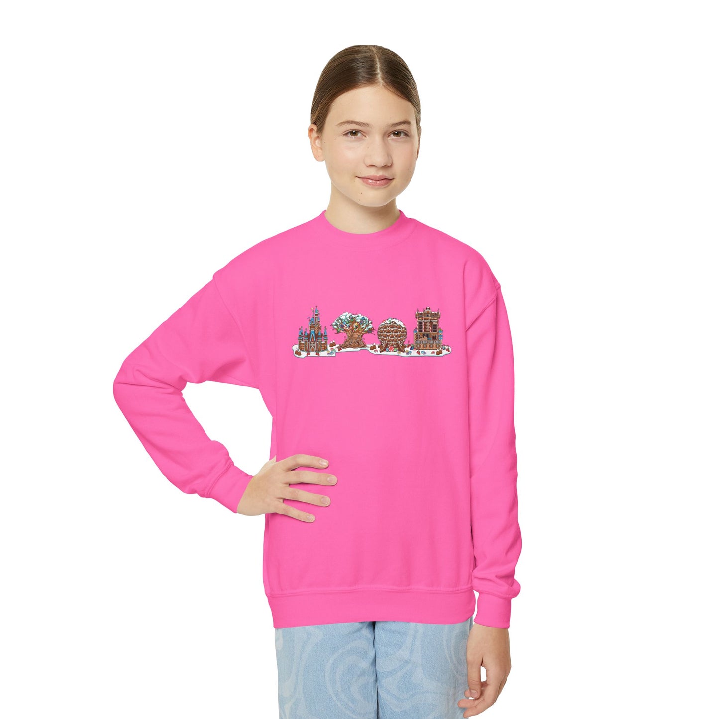 Gingerbread Park Icons - Youth Crewneck Sweatshirt