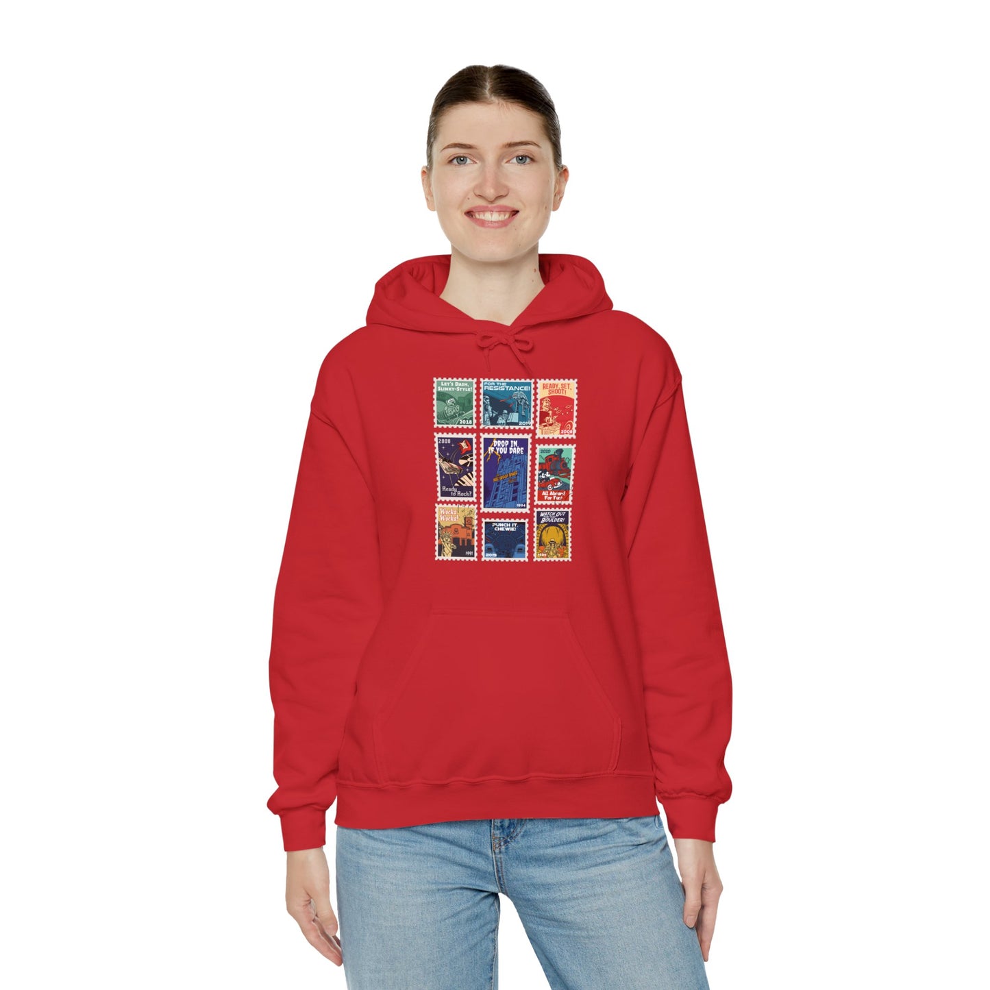 Hollywood Studios Vintage Stamps - Adult Hoodie Sweatshirt