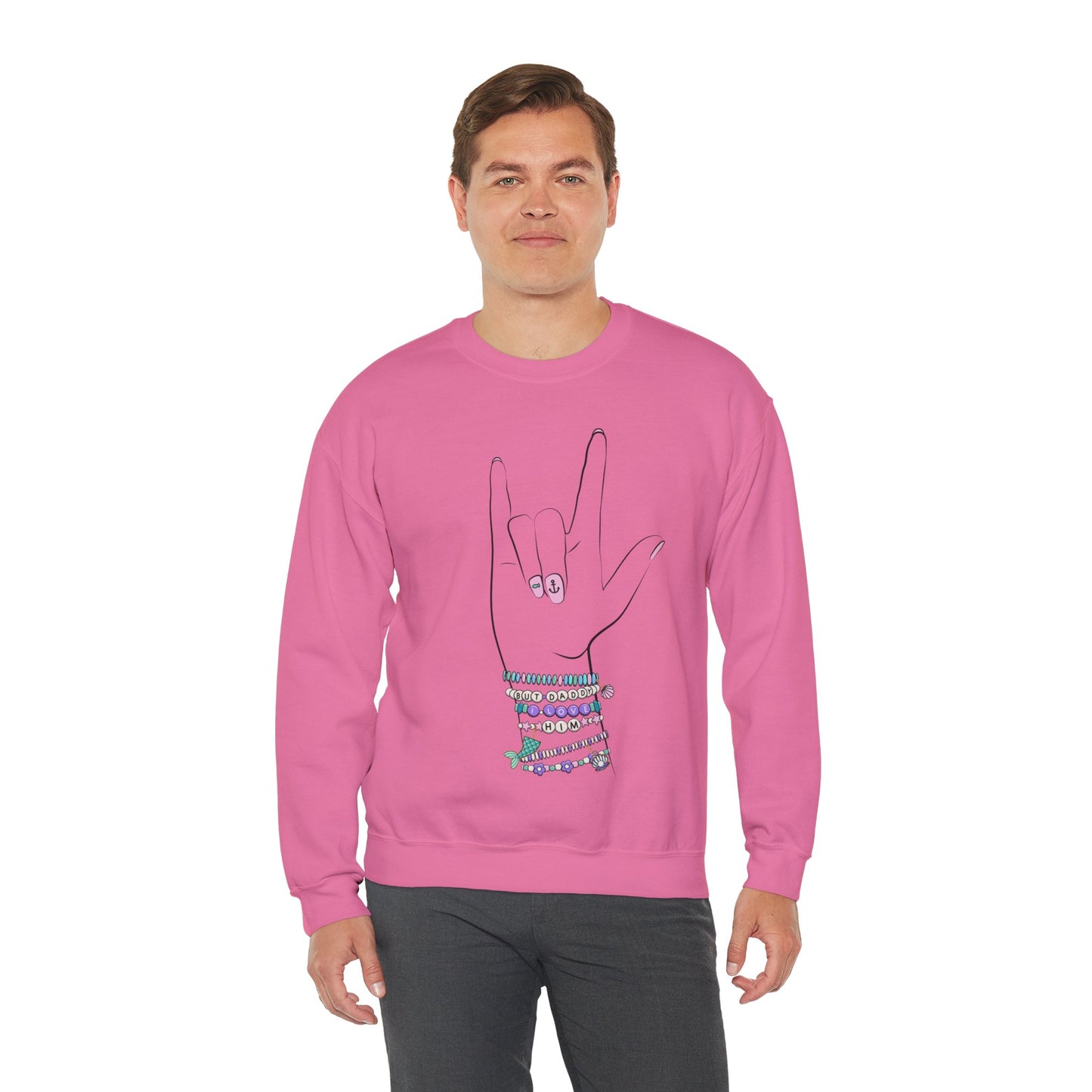 "But Daddy I Love Him!" - Friendship Bracelets - Adult Crewneck Sweatshirt