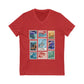 Magic Kingdom Vintage Stamps - Short Sleeve V-Neck Tee