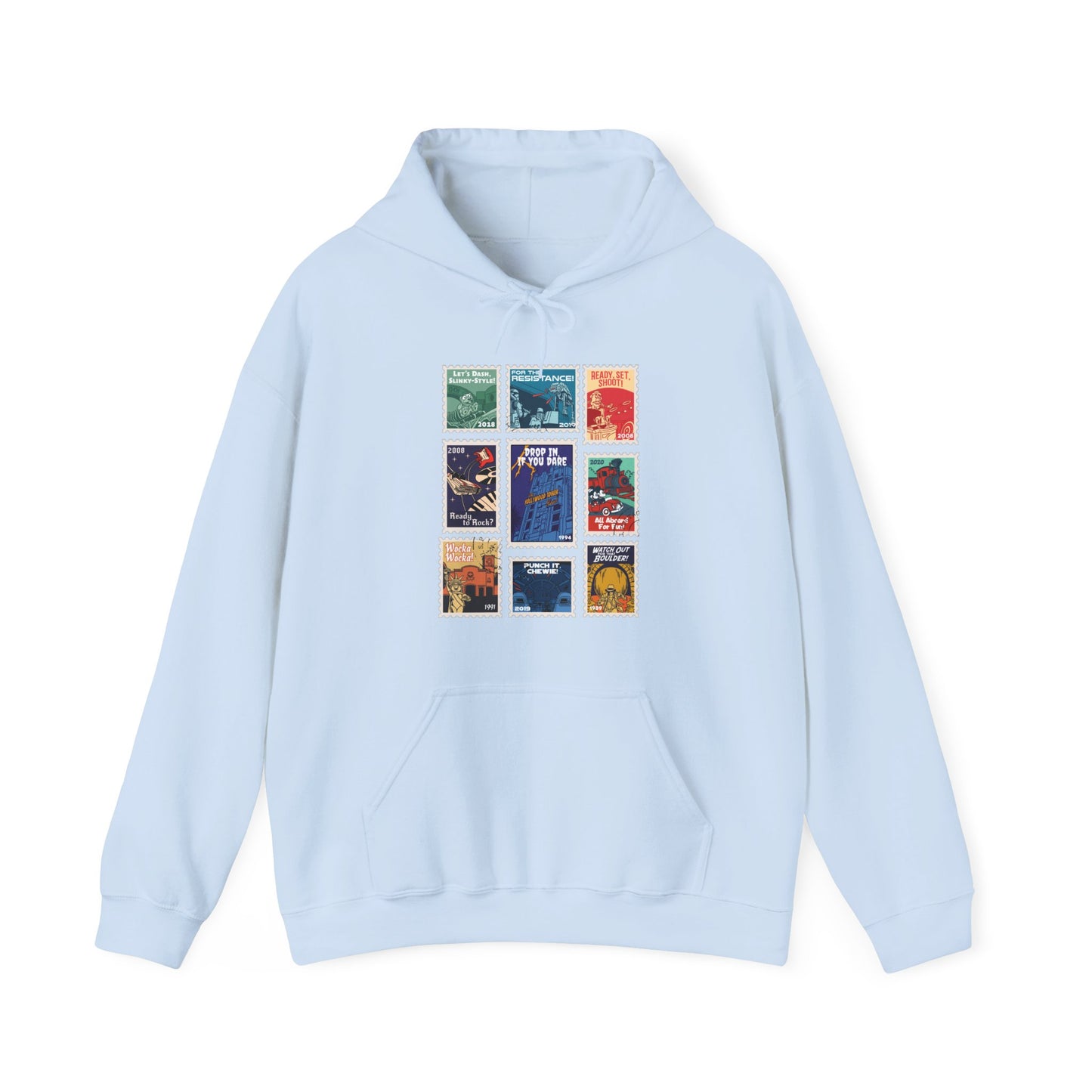 Hollywood Studios Vintage Stamps - Adult Hoodie Sweatshirt