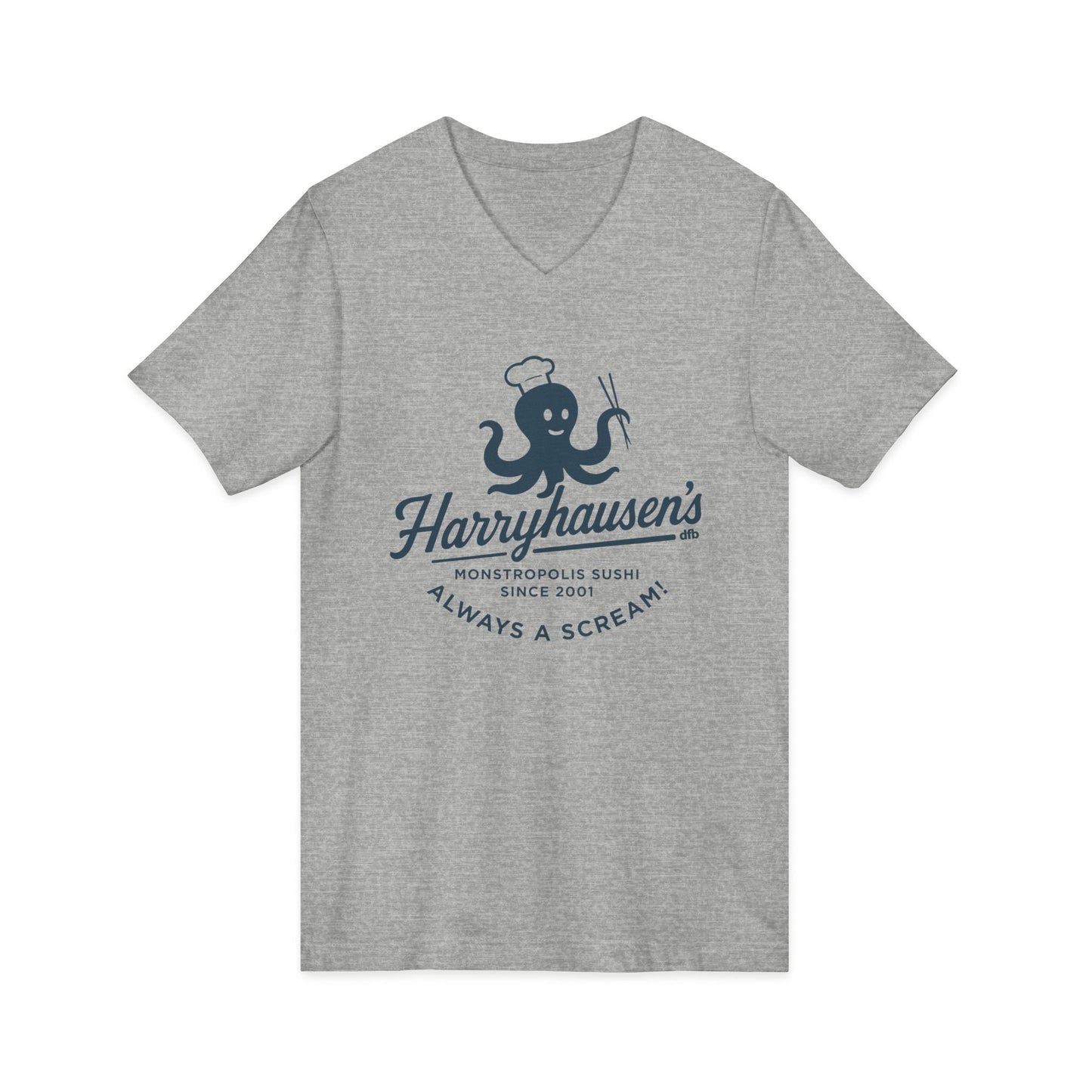 Harryhausen's- Short Sleeve V-Neck Tee