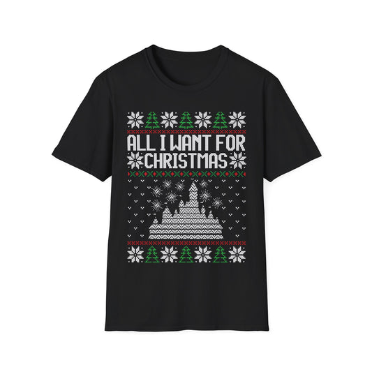 All I Want for Christmas Disney Ugly Sweater Tshirt Adult Unisex