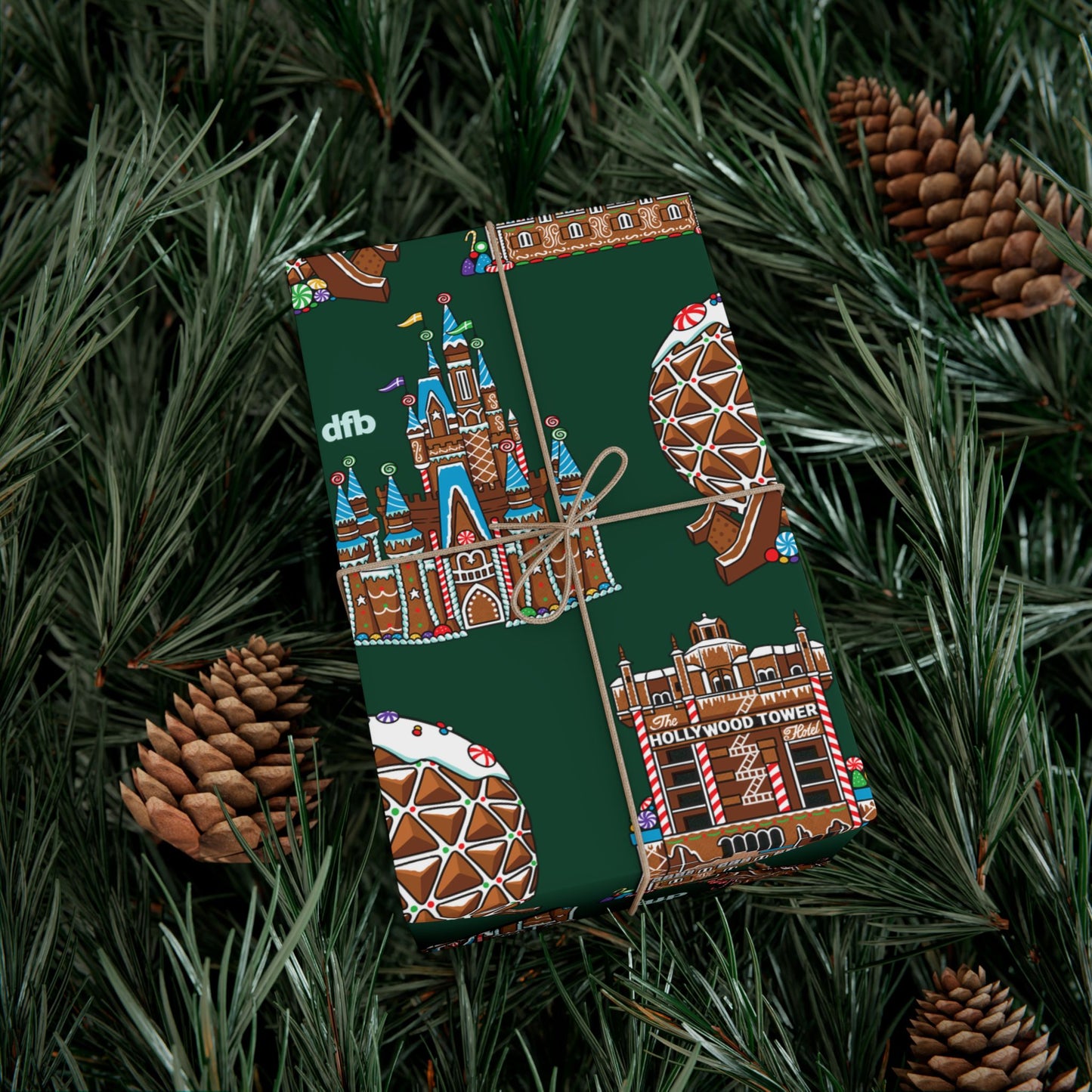 Gingerbread Park Landmarks - Gift Wrap Papers