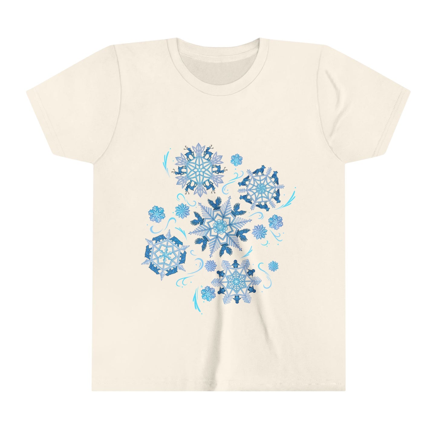 Merry Menagerie Snowflakes - Animal Kingdom Puppets - Youth Short Sleeve Tee Shirt