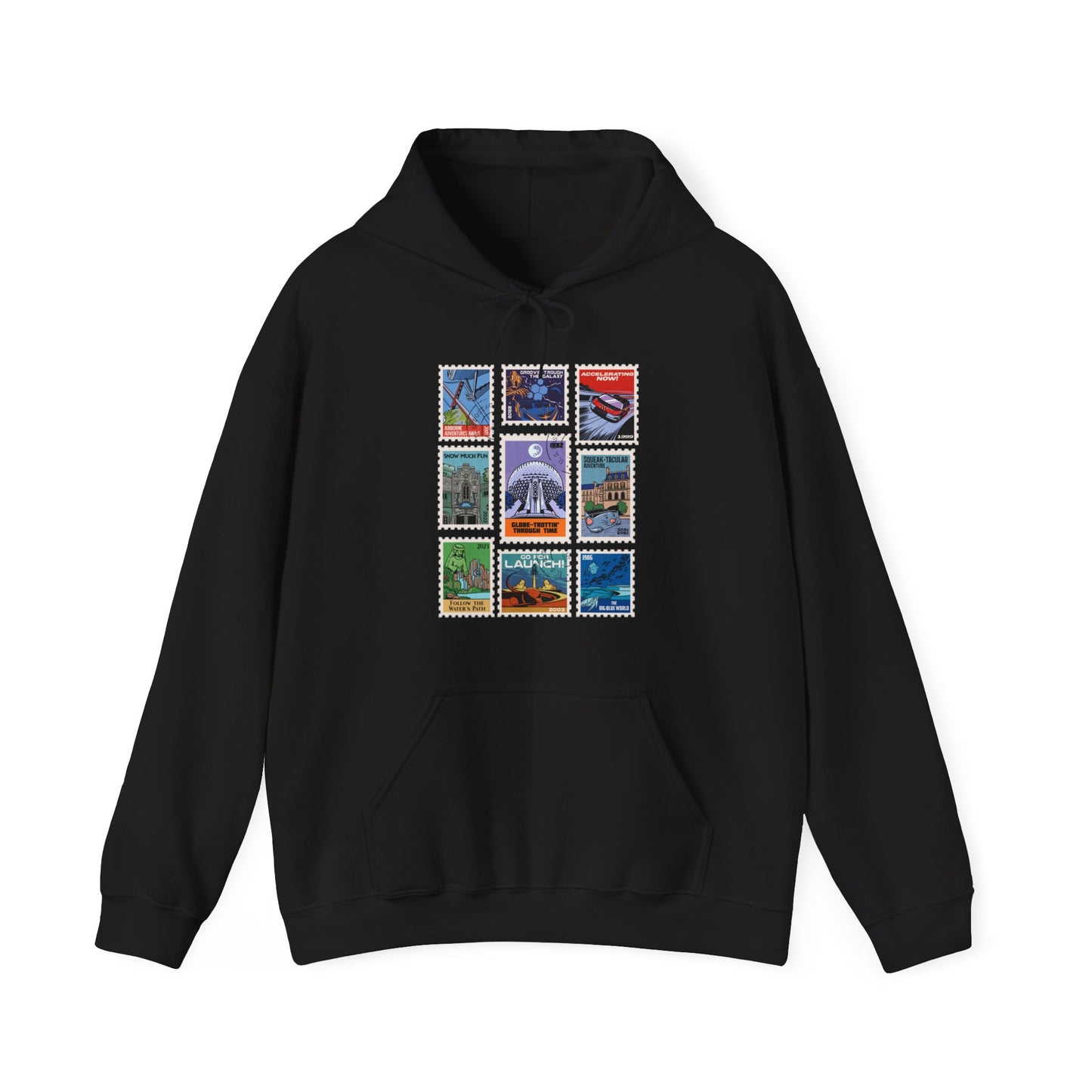 EPCOT Vintage Stamps - Adult Hoodie Sweatshirt