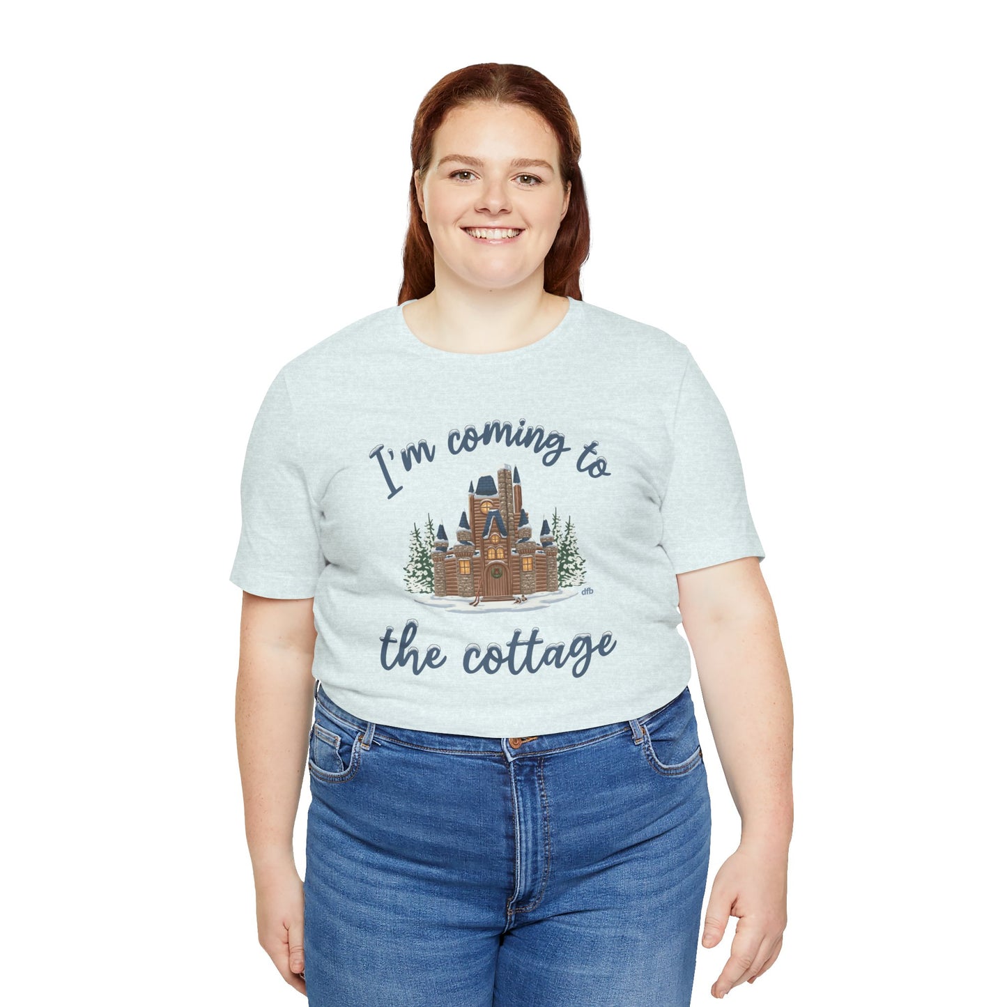 Snowy Cabin Castle, I'm Coming to the Cottage - Adult Tee Shirt