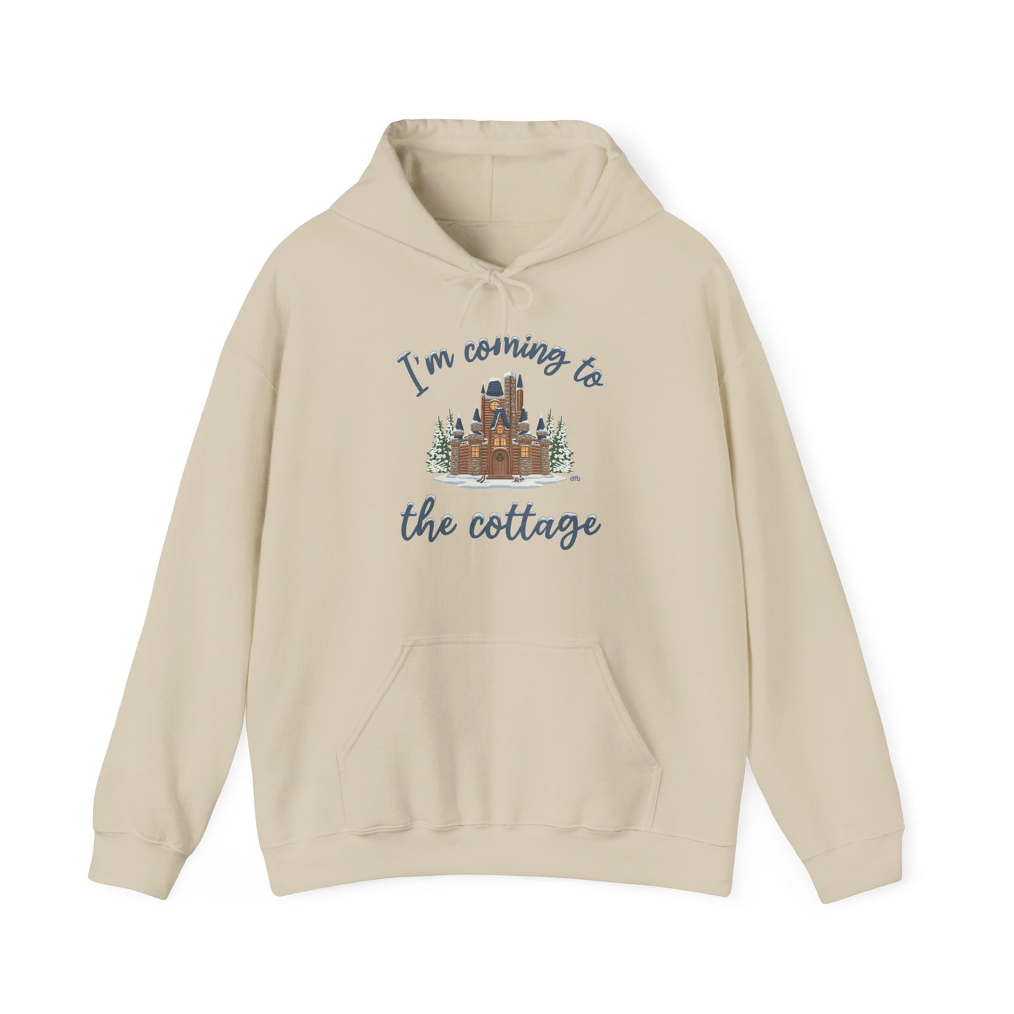 Snowy Cabin Castle, I'm Coming to the Cottage -  Adult Hoodie Sweatshirt