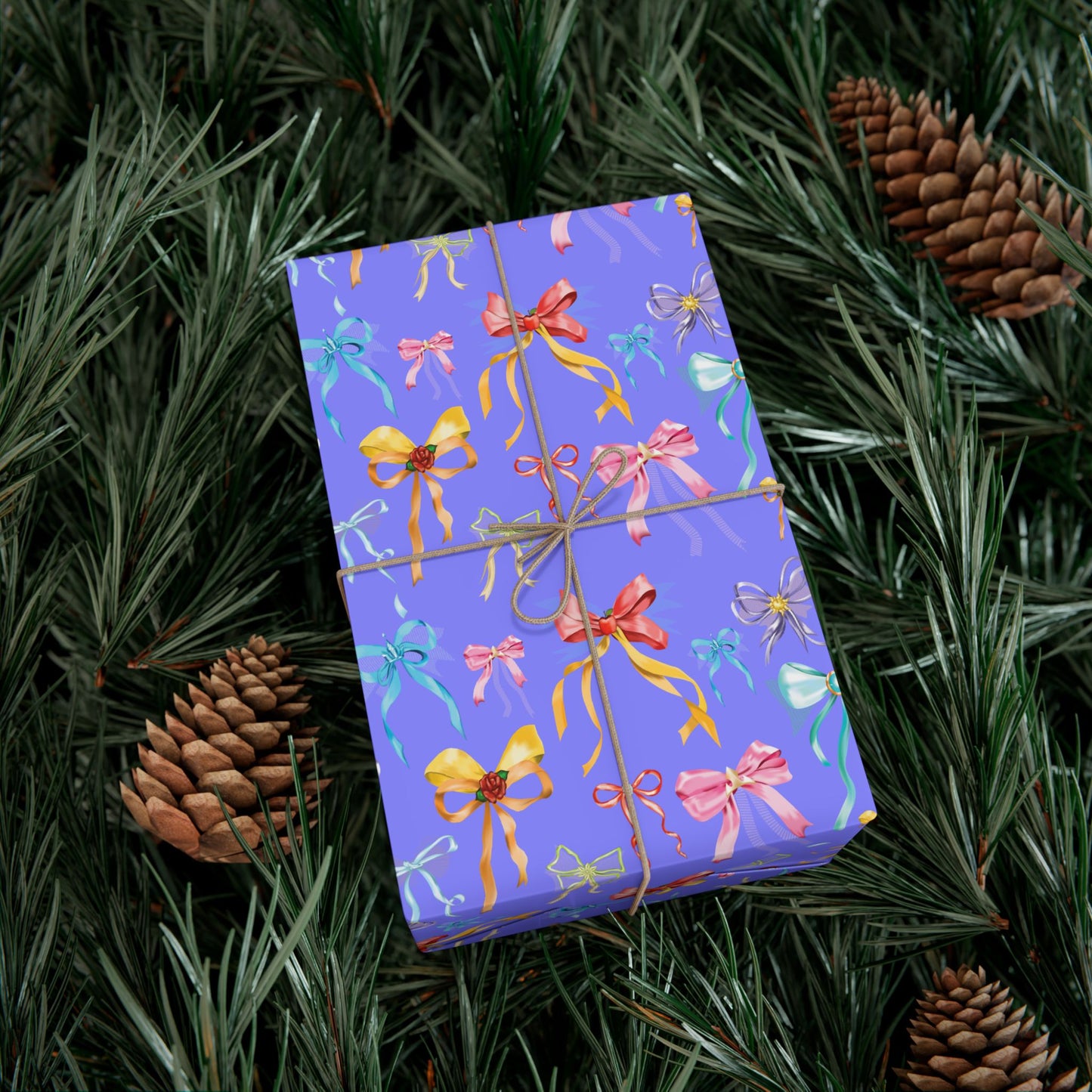 Bibbidi Bobbidi Bow, Princess Bows, Purple Background - Gift Wrap Papers