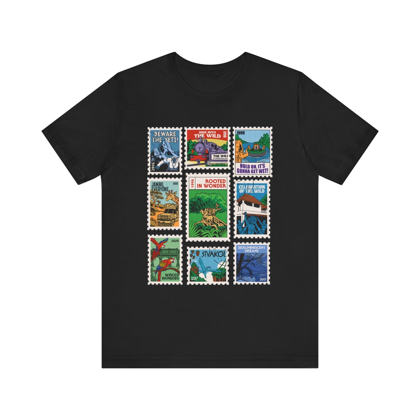 Animal Kingdom Vintage Stamps - Adult Tee Shirt