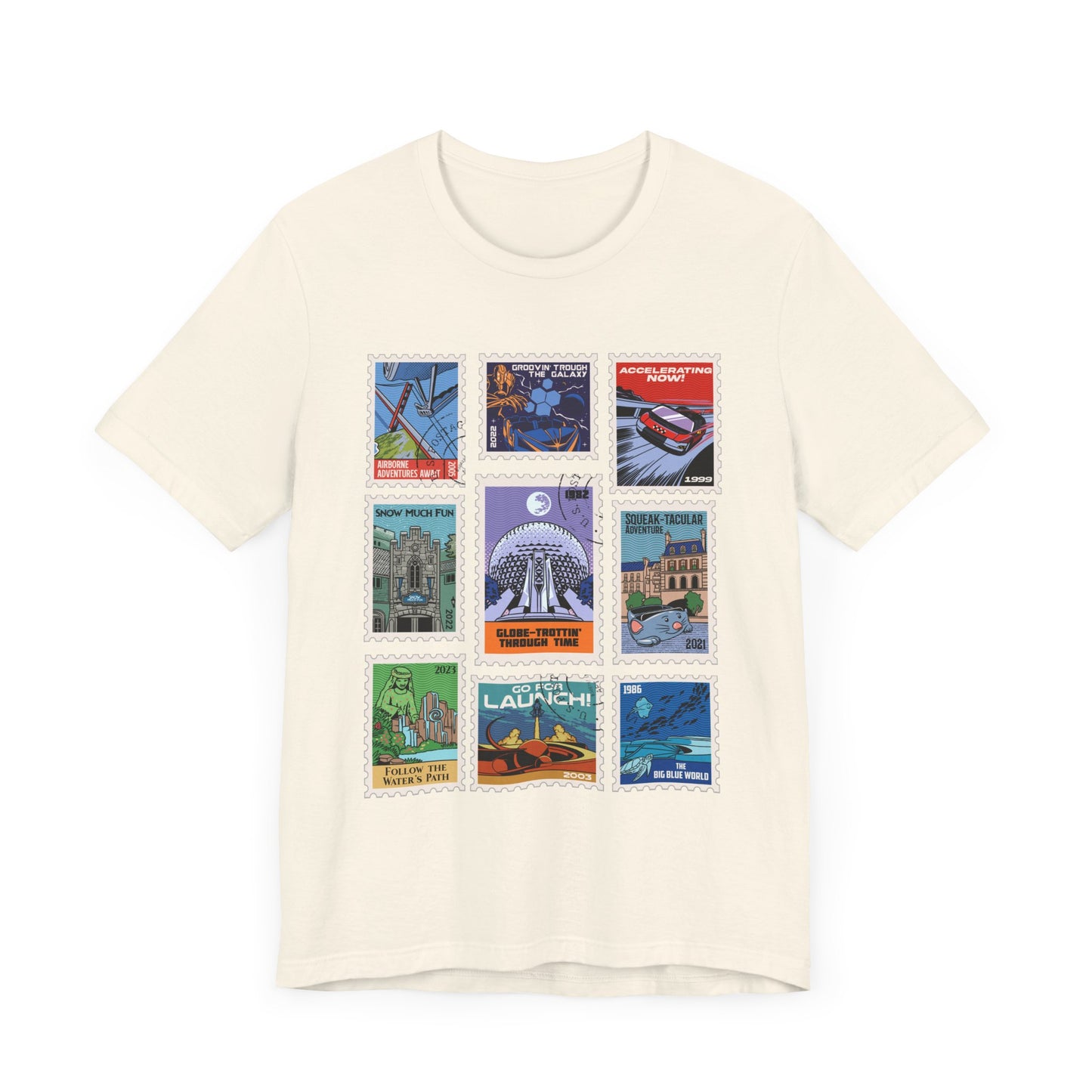 EPCOT Vintage Stamps - Adult Tee Shirt