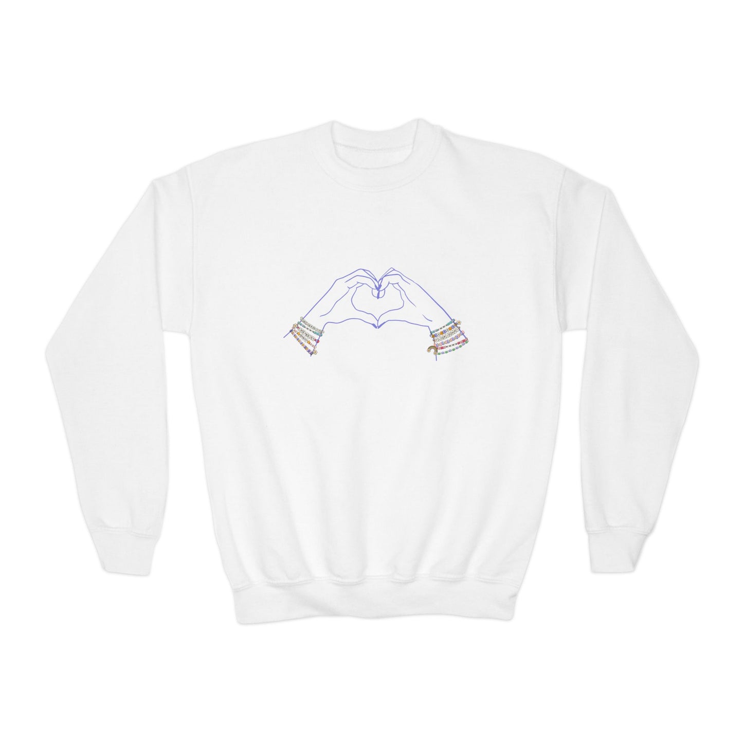 Heart Hands Friendship Bracelets - Youth Crewneck Sweatshirt