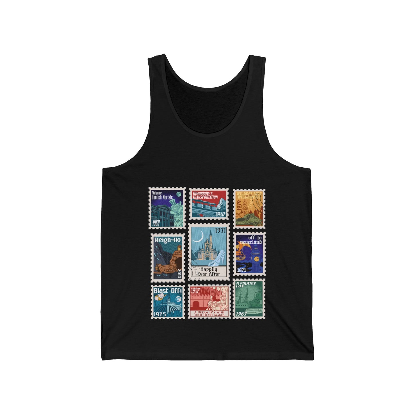 Magic Kingdom Vintage Stamps - Adult Unisex Tank Top