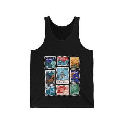 Magic Kingdom Vintage Stamps - Adult Unisex Tank Top