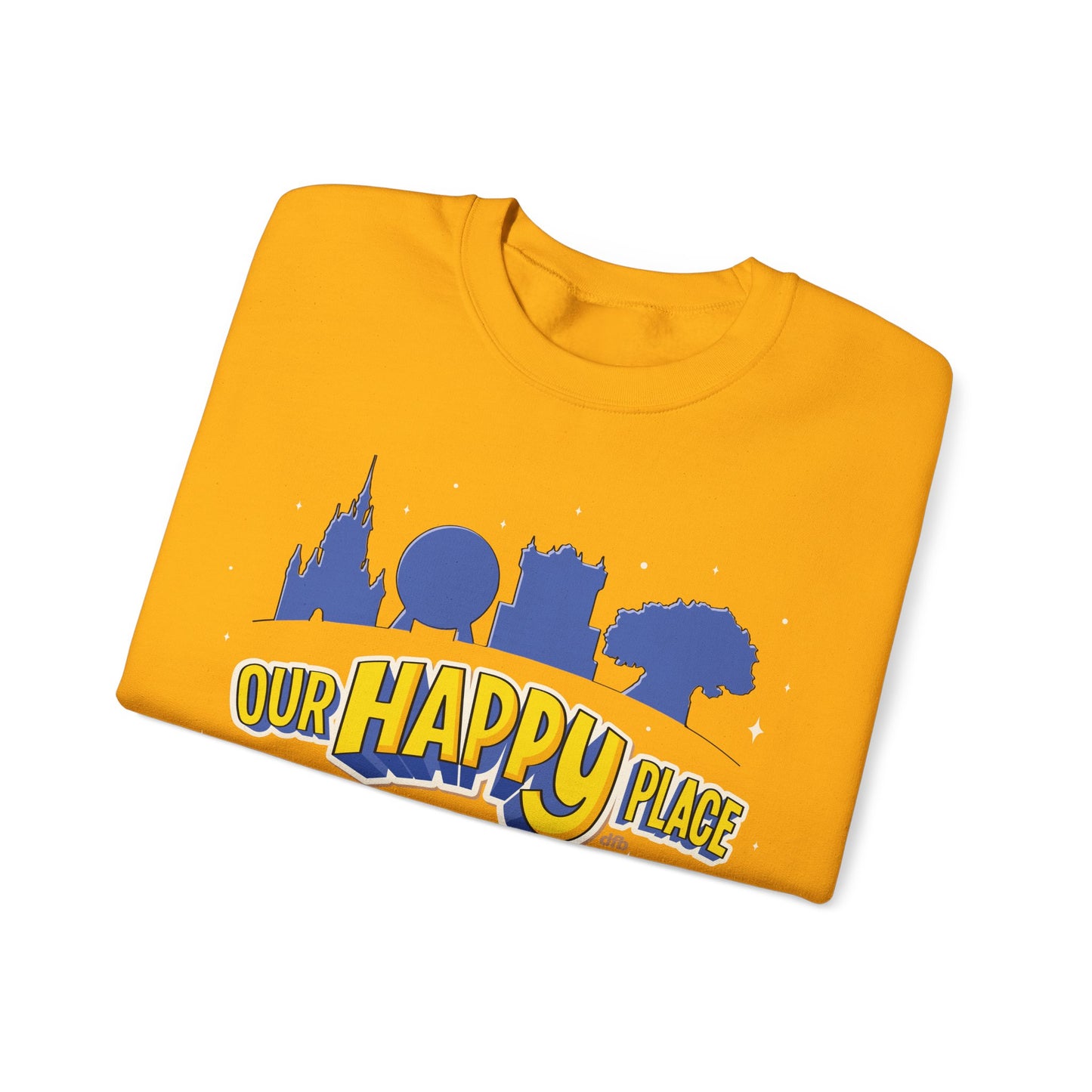 Our Happy Place 2025 - Family Matching Tee - Adult Crewneck Sweatshirt