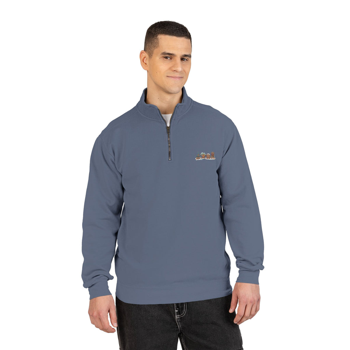 Gingerbread Park Icons - Unisex Adult Quarter-Zip Sweatshirt