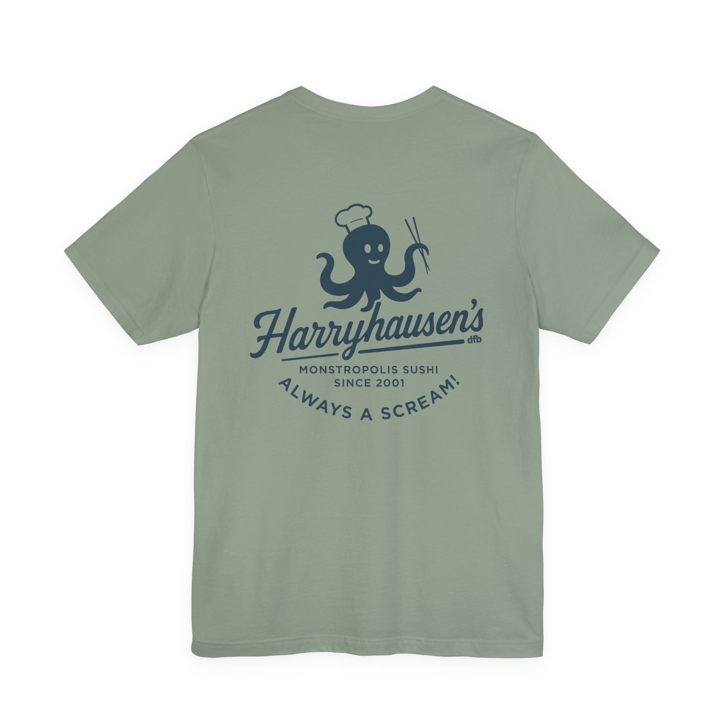 Harryhausen's - Front & Back - Adult Tee Shirt