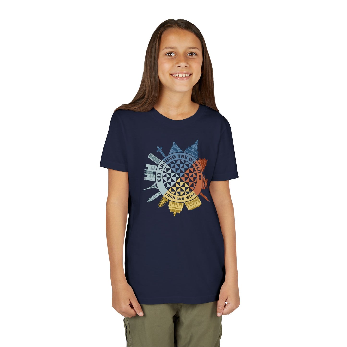 Food & Wine Compass -  Kid's Short Sleeve Tee Shirt