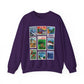 Animal Kingdom Vintage Stamps - Adult Crewneck Sweatshirt