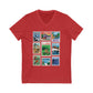 Animal Kingdom Vintage Stamps - Short Sleeve V-Neck Tee