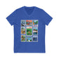 Animal Kingdom Vintage Stamps - Short Sleeve V-Neck Tee