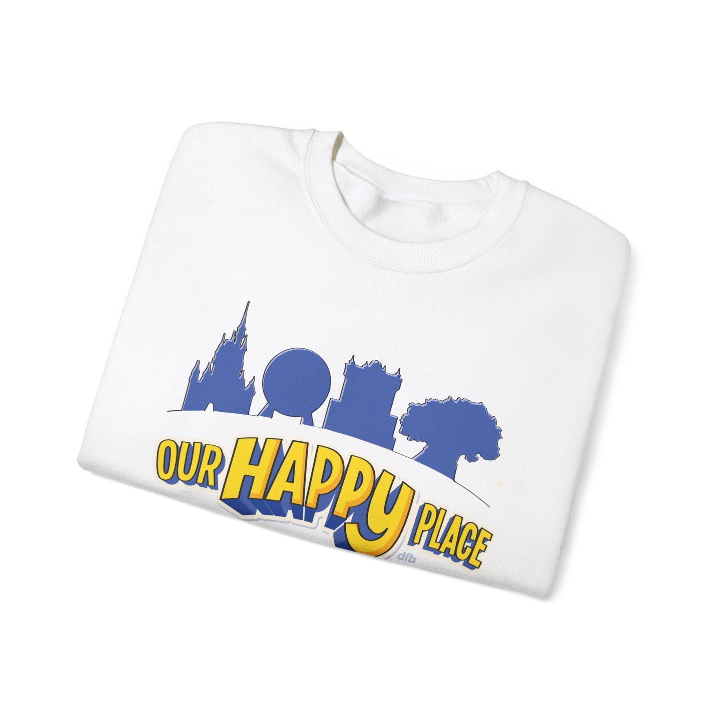 Our Happy Place 2025 - Family Matching Tee - Adult Crewneck Sweatshirt