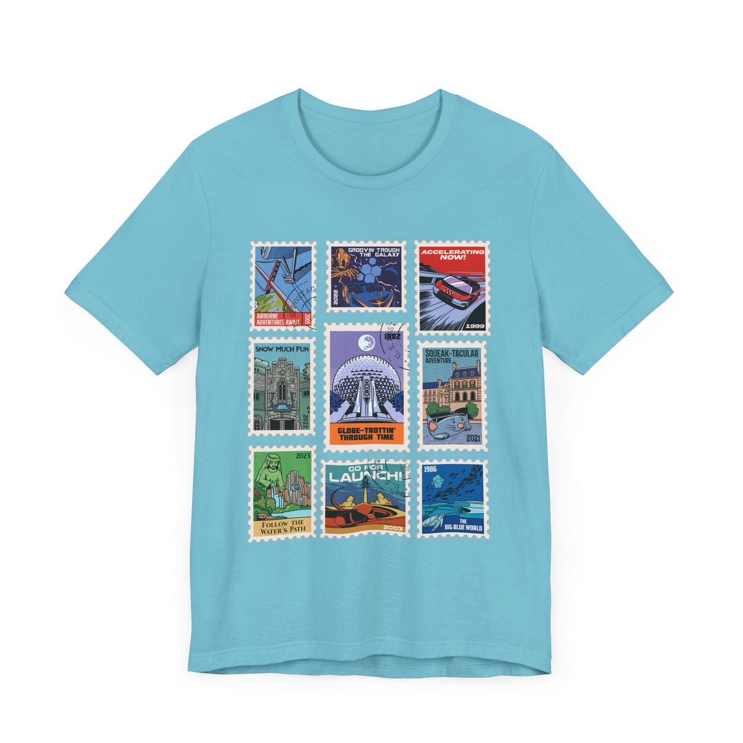 EPCOT Vintage Stamps - Adult Tee Shirt