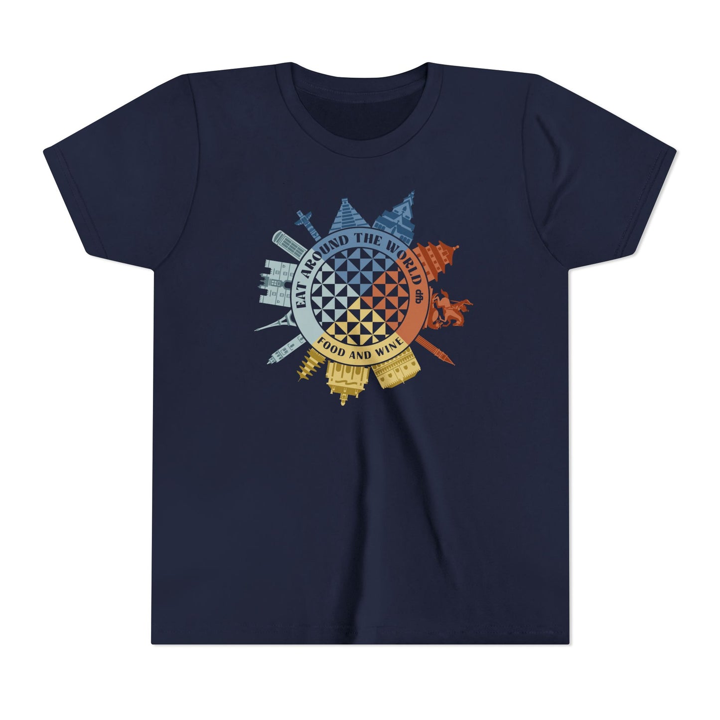 Food & Wine Compass -  Kid's Short Sleeve Tee Shirt