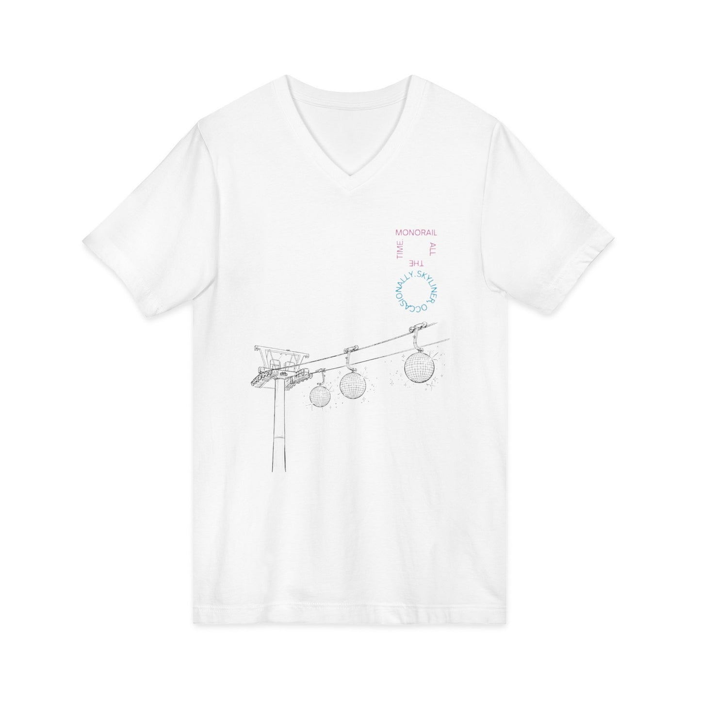 Monorail All The Time - Short Sleeve V-Neck Tee