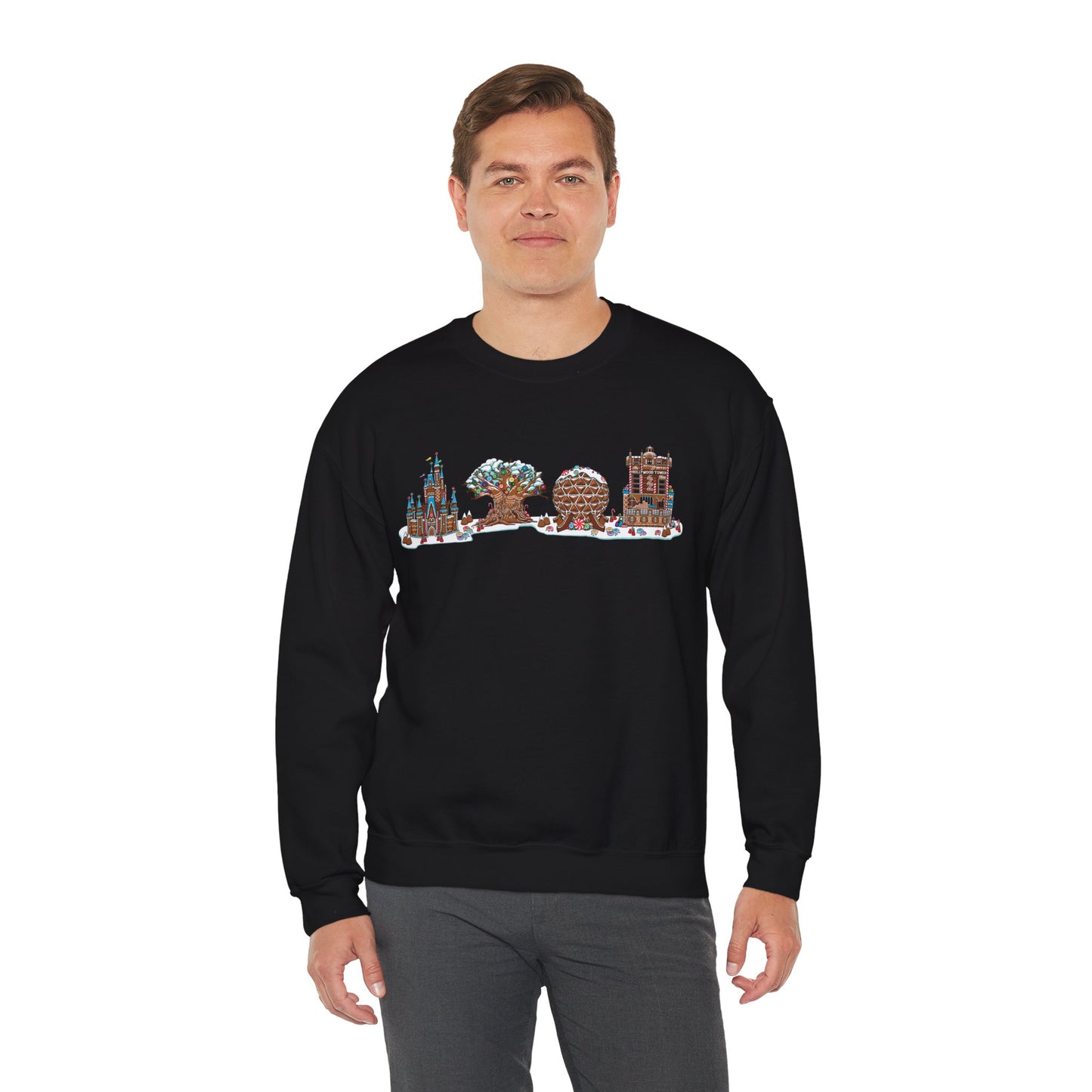 Gingerbread Park Icons - Adult Crewneck Sweatshirt