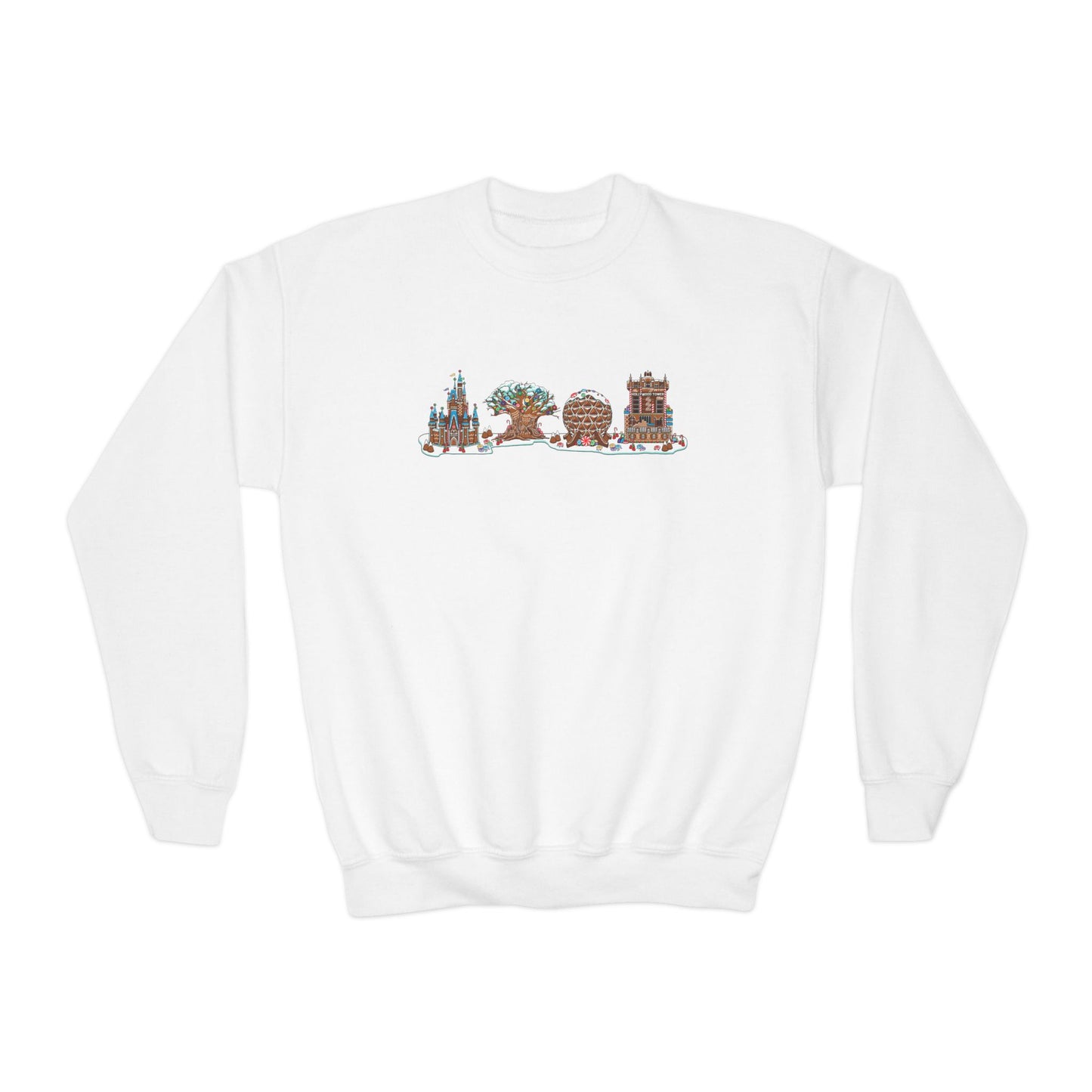 Gingerbread Park Icons - Youth Crewneck Sweatshirt